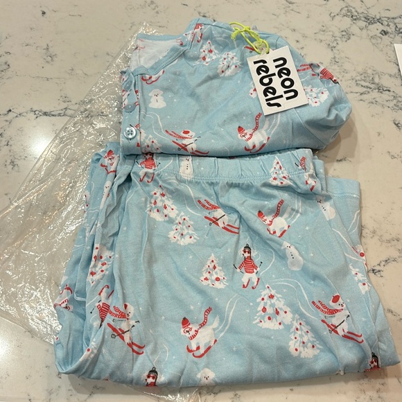 Masionette Neon Rebels Mommy and Me Ski Pups 2 Piece Pajamas size small - Picture 1 of 2